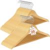 imageHOUSE DAY Premium Wooden Coat Hangers 30 Pack Heavy Duty Solid Wood Clothes Hangers with 360 Swivel Hook ampamp Pant Bar for Jackets Dress Shirts Natural Wood Suit Hanger for Closet Organizer20 Pack
