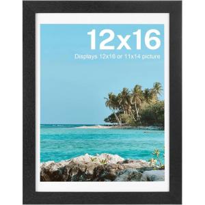 imageHOUSE DAY 12x16 Poster Frame MDF Wood and Polished Plexiglass 12x16 Frame for Horizontal or Vertical Wall Mounting 12 x 16 Frames Picture Frames 16x12 Black for Large Size Picture 3 PackBlack 1Pack