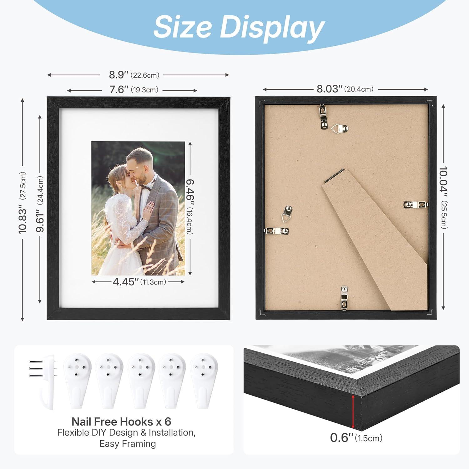 imageDistressed White 5x7 Picture Frame Picture Frames 5x7 Wooden Picture Frames with Real Glass Rustic 5 x 7 Photo Frame for Wall or Tabletop Display Picture 4x6 with Mat or 5x 7 Without Mat 5 PackRustic Black