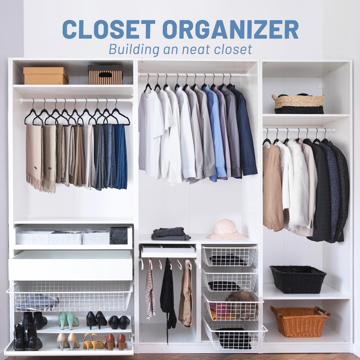 imageHOUSE DAY Black Velvet Hangers 120 Pack Non Slip Felt Hanger Slim Velvet Clothes Hangers for Suits Shirt Heavy Duty Coat Hanger for ClosetBlack