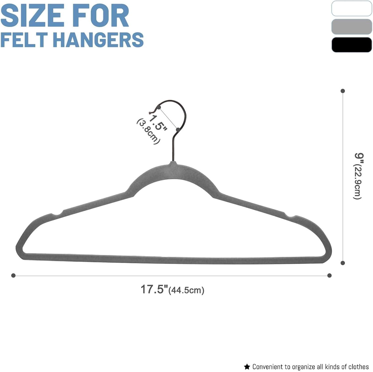 imageHOUSE DAY Black Velvet Hangers 120 Pack Non Slip Felt Hanger Slim Velvet Clothes Hangers for Suits Shirt Heavy Duty Coat Hanger for ClosetGray