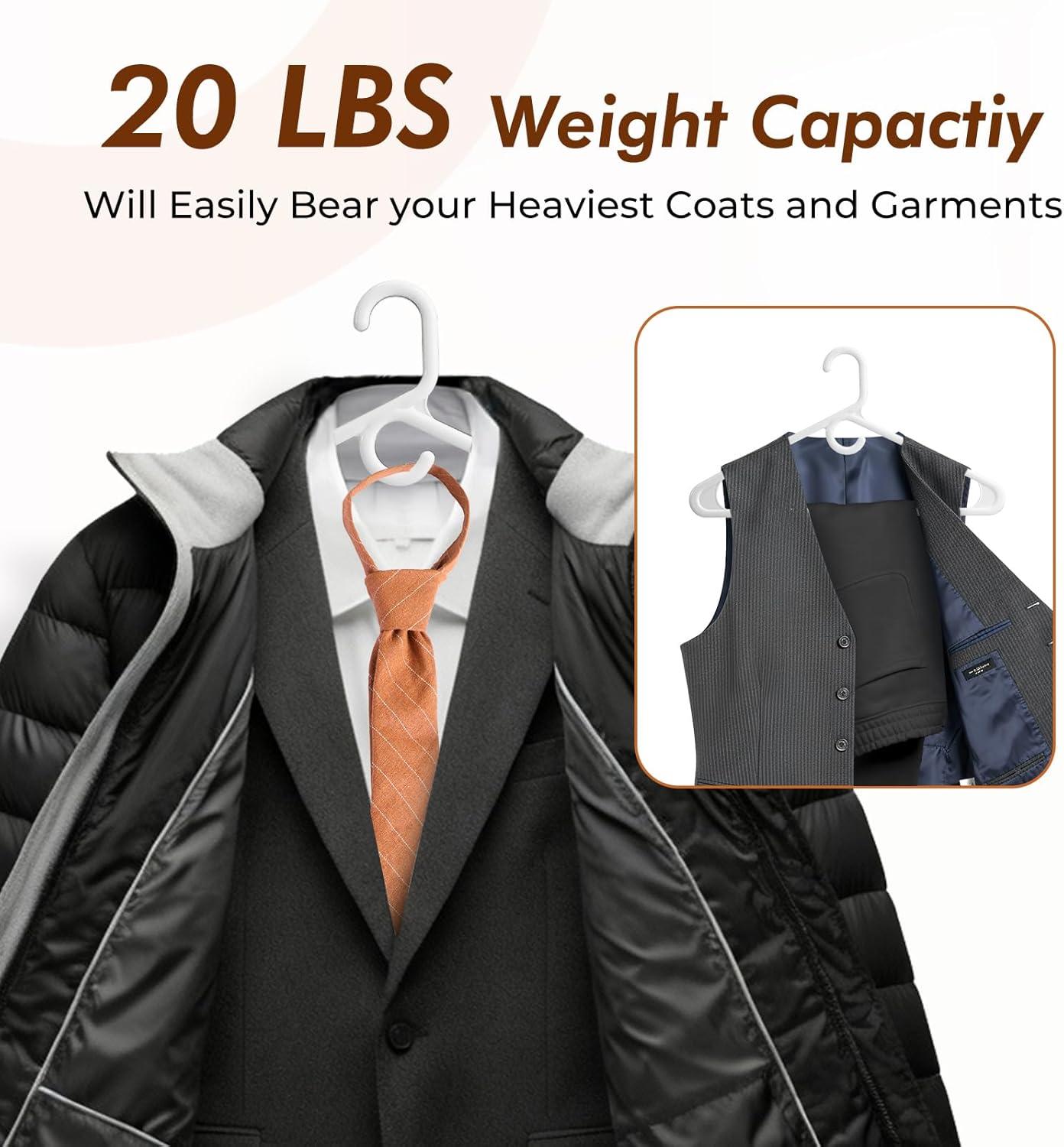 imageHOUSE DAY Quality Plastic Clothes Hangers 24 Pack  Super Heavy Duty 18lb Capacity Thick Strong Closet Hangers White for Adult Clothing  Durable for Coats Jackets Jeans PantsWhite