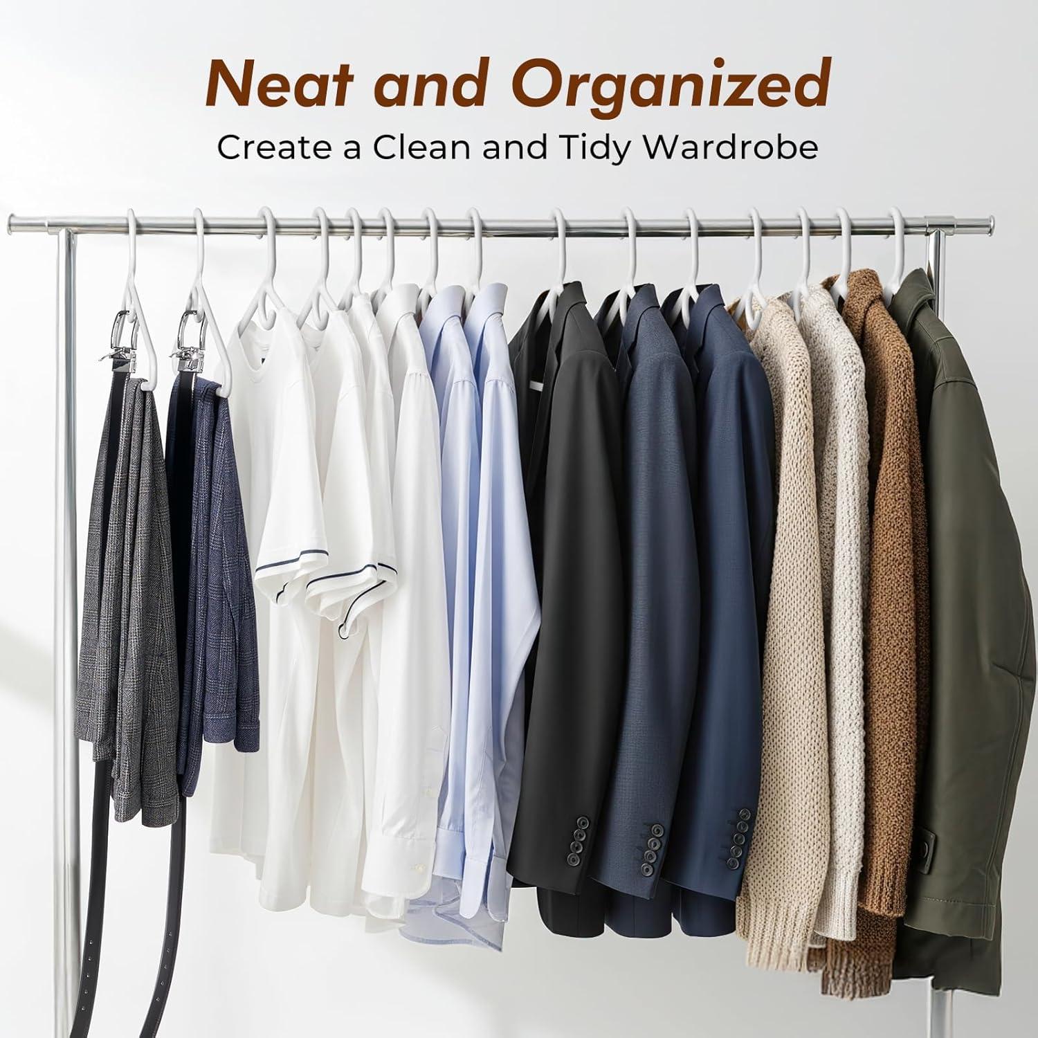 imageHOUSE DAY Quality Plastic Clothes Hangers 24 Pack  Super Heavy Duty 18lb Capacity Thick Strong Closet Hangers White for Adult Clothing  Durable for Coats Jackets Jeans PantsWhite