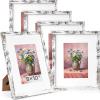 imageDistressed White 5x7 Picture Frame Picture Frames 5x7 Wooden Picture Frames with Real Glass Rustic 5 x 7 Photo Frame for Wall or Tabletop Display Picture 4x6 with Mat or 5x 7 Without Mat 5 PackDistressed White