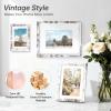 imageDistressed White 5x7 Picture Frame Picture Frames 5x7 Wooden Picture Frames with Real Glass Rustic 5 x 7 Photo Frame for Wall or Tabletop Display Picture 4x6 with Mat or 5x 7 Without Mat 5 PackDistressed White