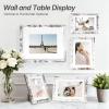 imageDistressed White 5x7 Picture Frame Picture Frames 5x7 Wooden Picture Frames with Real Glass Rustic 5 x 7 Photo Frame for Wall or Tabletop Display Picture 4x6 with Mat or 5x 7 Without Mat 5 PackDistressed White