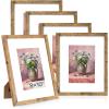 imageDistressed White 5x7 Picture Frame Picture Frames 5x7 Wooden Picture Frames with Real Glass Rustic 5 x 7 Photo Frame for Wall or Tabletop Display Picture 4x6 with Mat or 5x 7 Without Mat 5 PackRustic Brown