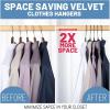 imageHOUSE DAY Black Velvet Hangers 120 Pack Non Slip Felt Hanger Slim Velvet Clothes Hangers for Suits Shirt Heavy Duty Coat Hanger for ClosetBlack