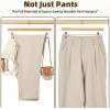 imageHOUSE DAY Premium Wooden Pants Hangers 50 Pack Solid Lotus Wood Skirt Hangers with 2Adjustable Clips Heavy Duty ampamp Anti Slip Wood Bottom Hanger for Slacks Jeans Trousers Shorts NaturalNatural