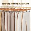 imageHOUSE DAY Premium Wooden Pants Hangers 50 Pack Solid Lotus Wood Skirt Hangers with 2Adjustable Clips Heavy Duty ampamp Anti Slip Wood Bottom Hanger for Slacks Jeans Trousers Shorts NaturalNatural
