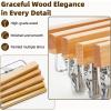 imageHOUSE DAY Premium Wooden Pants Hangers 50 Pack Solid Lotus Wood Skirt Hangers with 2Adjustable Clips Heavy Duty ampamp Anti Slip Wood Bottom Hanger for Slacks Jeans Trousers Shorts NaturalNatural