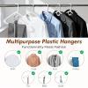 imageHOUSE DAY Quality Plastic Clothes Hangers 24 Pack  Super Heavy Duty 18lb Capacity Thick Strong Closet Hangers White for Adult Clothing  Durable for Coats Jackets Jeans PantsWhite