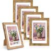 imageDistressed White 5x7 Picture Frame Picture Frames 5x7 Wooden Picture Frames with Real Glass Rustic 5 x 7 Photo Frame for Wall or Tabletop Display Picture 4x6 with Mat or 5x 7 Without Mat 5 PackRustic Brown