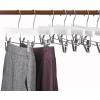 imageHOUSE DAY Wooden Pants Hangers with Clips Solid Lotus Deluxe Wood Skirt Hangers Heavy Duty ampamp AntiRust Hook for WrinkleFree Slacks Skirts Jeans Space Saving for Closet 10 Pack NaturalWhite