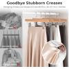 imageHOUSE DAY Wooden Pants Hangers with Clips Solid Lotus Deluxe Wood Skirt Hangers Heavy Duty ampamp AntiRust Hook for WrinkleFree Slacks Skirts Jeans Space Saving for Closet 10 Pack NaturalNatural