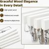 imageHOUSE DAY Wooden Pants Hangers with Clips Solid Lotus Deluxe Wood Skirt Hangers Heavy Duty ampamp AntiRust Hook for WrinkleFree Slacks Skirts Jeans Space Saving for Closet 10 Pack NaturalWhite
