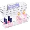 imageHOUSE DAY Desk Drawer Organizer Bins 8 PCS 932quot Clear Drawer Organizers with Silicone Pads Vanity Organizers and Storage Non Slip Plastic Drawer Organizer for Makeup Bathroom Kitchen Office4 Pack 9x3x2