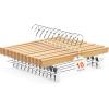 imageHOUSE DAY Wooden Pants Hangers with Clips Solid Lotus Deluxe Wood Skirt Hangers Heavy Duty ampamp AntiRust Hook for WrinkleFree Slacks Skirts Jeans Space Saving for Closet 10 Pack NaturalNatural