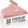 imageHOUSE DAY Velvet Hangers 30 Pack Premium NonSlip Felt Hangers Sturdy Pink Clothes Hanger Heavy Duty Space Saving Durable Suit Coat Hanger 360 Rotating Rose Gold HookLight Pink