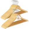 imageHOUSE DAY Premium Wooden Coat Hangers 50 Pack Heavy Duty Solid Wood Clothes Hangers with 360 Swivel Hook ampamp Pant Bar for Jackets Dress Shirts Natural Wood Suit Hanger for Closet Organizer10 Pack