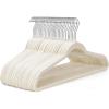 imageHOUSE DAY Ivory Velvet Hangers 50 Pack  Non Slip Felt Hangers Closet Essentials Premium Space Saving Hanger Gentle on Clothes Sturdy Shoulder DesignIvory