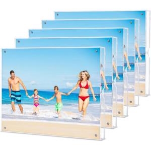 image:imageHOUSE DAY Acrylic Picture Frames 5x7 Lightweight Magnetic 5x7 Picture Frame for Wall and FreeStanding Desktop Display Clear 5 x 7 Photo Frame with Microfiber Cloth Nails Framless 5x 7 Frame for Gift 5 Pack85X115 Pack