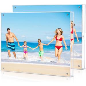 image:imageHOUSE DAY Acrylic Picture Frames 5x7 Lightweight Magnetic 5x7 Picture Frame for Wall and FreeStanding Desktop Display Clear 5 x 7 Photo Frame with Microfiber Cloth Nails Framless 5x 7 Frame for Gift 5 Pack85X112 Pack