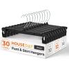 image:imageHOUSE DAY Pants amp Skirt Hangers  100 Pack Pants Hangers with NonSlip Big Clips  Black Plastic Hanger for Shorts Shirts Jeans Slacks Clothes  Durable Slim amp Space Saving  12 Inch12black