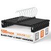 image:imageHOUSE DAY Pants amp Skirt Hangers  100 Pack Pants Hangers with NonSlip Big Clips  Black Plastic Hanger for Shorts Shirts Jeans Slacks Clothes  Durable Slim amp Space Saving  12 Inch12black