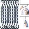 image:imageHOUSE DAY 10 Pack Closet Organizers and Storage with 5 Holes for Cascading Multipurpose Space Saving Hanger Organizer Closer Organizer for Closet Organization Dorm Room Essentials  Misty Blue