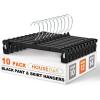 image:imageHOUSE DAY Pants amp Skirt Hangers  100 Pack Pants Hangers with NonSlip Big Clips  Black Plastic Hanger for Shorts Shirts Jeans Slacks Clothes  Durable Slim amp Space Saving  12 Inch12black