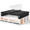 image:imageHOUSE DAY Pants amp Skirt Hangers  100 Pack Pants Hangers with NonSlip Big Clips  Black Plastic Hanger for Shorts Shirts Jeans Slacks Clothes  Durable Slim amp Space Saving  12 Inch10black