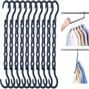 image:imageHOUSE DAY 10 Pack Closet Organizers and Storage with 5 Holes for Cascading Multipurpose Space Saving Hanger Organizer Closer Organizer for Closet Organization Dorm Room Essentials  Misty Blue