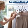 image:imageHOUSE DAY Black Plastic Hangers 40 Pack Plastic Clothes Hangers with Builtin Strap Hooks Space Saving Slim Hanger for Closet Organizers and Storage Durable Clothing Hanger for Shirts Blouses TopsGray