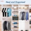 image:imageHOUSE DAY Black Plastic Hangers 40 Pack Plastic Clothes Hangers with Builtin Strap Hooks Space Saving Slim Hanger for Closet Organizers and Storage Durable Clothing Hanger for Shirts Blouses TopsWhite