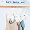 image:imageHOUSE DAY Black Plastic Hangers 40 Pack Plastic Clothes Hangers with Builtin Strap Hooks Space Saving Slim Hanger for Closet Organizers and Storage Durable Clothing Hanger for Shirts Blouses TopsWhite