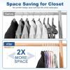 image:imageHOUSE DAY Black Plastic Hangers 40 Pack Plastic Clothes Hangers with Builtin Strap Hooks Space Saving Slim Hanger for Closet Organizers and Storage Durable Clothing Hanger for Shirts Blouses TopsWhite
