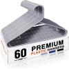image:imageHOUSE DAY Black Plastic Hangers 40 Pack Plastic Clothes Hangers with Builtin Strap Hooks Space Saving Slim Hanger for Closet Organizers and Storage Durable Clothing Hanger for Shirts Blouses TopsGray
