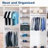 image:imageHOUSE DAY Black Plastic Hangers 40 Pack Plastic Clothes Hangers with Builtin Strap Hooks Space Saving Slim Hanger for Closet Organizers and Storage Durable Clothing Hanger for Shirts Blouses TopsWhite