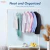 image:imageHOUSE DAY Black Plastic Hangers 40 Pack Plastic Clothes Hangers with Builtin Strap Hooks Space Saving Slim Hanger for Closet Organizers and Storage Durable Clothing Hanger for Shirts Blouses TopsWhite