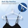 image:imageHOUSE DAY Black Plastic Hangers 40 Pack Plastic Clothes Hangers with Builtin Strap Hooks Space Saving Slim Hanger for Closet Organizers and Storage Durable Clothing Hanger for Shirts Blouses TopsWhite