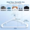 image:imageHOUSE DAY Black Plastic Hangers 40 Pack Plastic Clothes Hangers with Builtin Strap Hooks Space Saving Slim Hanger for Closet Organizers and Storage Durable Clothing Hanger for Shirts Blouses TopsWhite