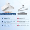 image:imageHOUSE DAY Black Plastic Hangers 40 Pack Plastic Clothes Hangers with Builtin Strap Hooks Space Saving Slim Hanger for Closet Organizers and Storage Durable Clothing Hanger for Shirts Blouses TopsWhite