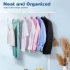 image:imageHOUSE DAY Black Plastic Hangers 40 Pack Plastic Clothes Hangers with Builtin Strap Hooks Space Saving Slim Hanger for Closet Organizers and Storage Durable Clothing Hanger for Shirts Blouses TopsWhite