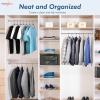 image:imageHOUSE DAY Black Plastic Hangers 40 Pack Plastic Clothes Hangers with Builtin Strap Hooks Space Saving Slim Hanger for Closet Organizers and Storage Durable Clothing Hanger for Shirts Blouses TopsNavy Blue