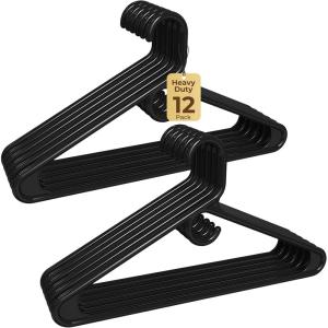 image:imageHOUSE DAY Heavy Duty Plastic Hangers 76 Pack  Ultra Thick White Clothes Hangers  Sturdy Hanger for Coat Jackets Jeans amp Suit Hanger for Closet  Dorm Apartment EssentialsBlack