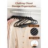 image:imageHOUSE DAY Ivory Velvet Hangers 100 Pack  Non Slip Felt Hangers Closet Essentials Space Saving Hanger Gentle on Clothes Sturdy Shoulder DesignBlack