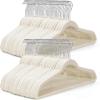 image:imageHOUSE DAY Ivory Velvet Hangers 100 Pack  Non Slip Felt Hangers Closet Essentials Space Saving Hanger Gentle on Clothes Sturdy Shoulder DesignIvory