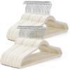 image:imageHOUSE DAY Ivory Velvet Hangers 100 Pack  Non Slip Felt Hangers Closet Essentials Space Saving Hanger Gentle on Clothes Sturdy Shoulder DesignIvory