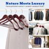 image:imageHOUSE DAY Wood Suit Hangers for Men 24 Pack Smooth Wide Shoulder Wooden Hangers with Non Slip Pant Holder Wide Hangers for Suits Coats Jackets Heavy Wide Clothes Hanger BlackCherry Wood